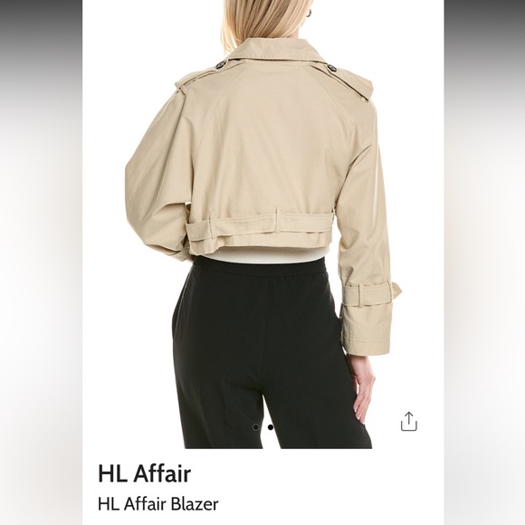 HL Affair Beige Crop Blazer nwt - Picture 2 of 5